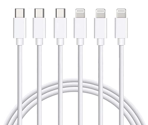USB C to Lightning Cable 3Pack 6FT 3FT iPhone Fast Charger Type C Charging cord