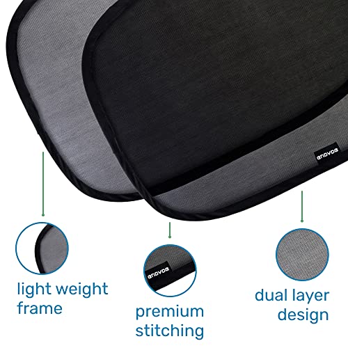 Car Window Shade (2 Pack) - 21"x14" Cling Sunshade for Car Windows - Sun, Glare and UV Rays Protection for Child
