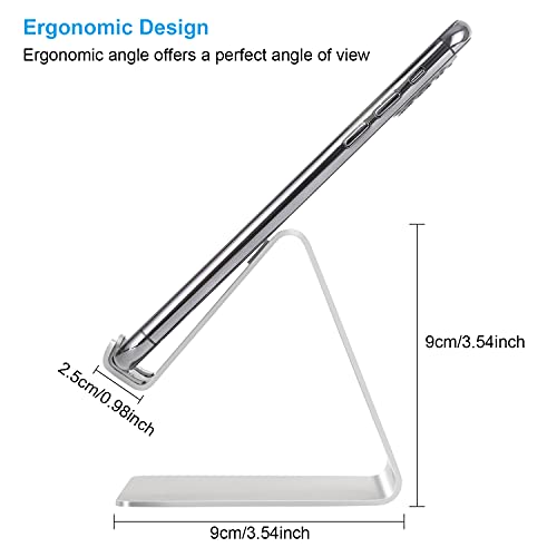 Cell Phone Stand , Desk Phone Holder, Cradle, Dock, Compatible with All 4-8inch Phones, Office Kitchen Traveling Accessories T1 Grey