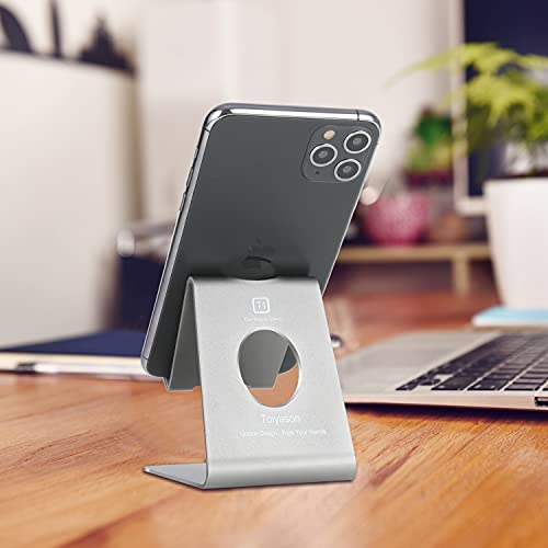 Cell Phone Stand , Desk Phone Holder, Cradle, Dock, Compatible with All 4-8inch Phones, Office Kitchen Traveling Accessories T1 Grey