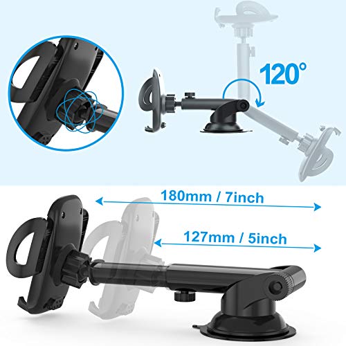 Cup Phone Holder- Car Phone Holder Mount for Car Dashboard Windshield, Sturdy Cup Holder Phone Mount Fit with All Mobile Phones