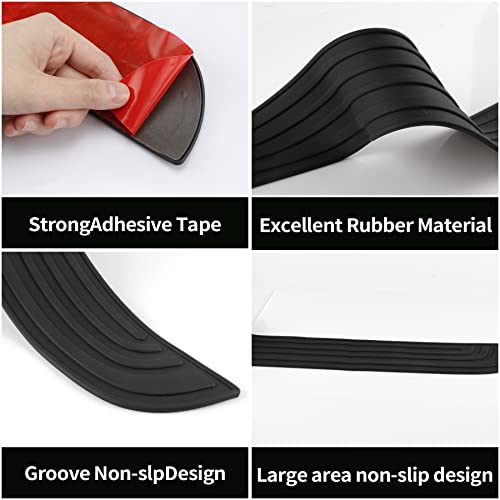 Car Rear Bumper Protector 35.1inch x2.75inch Car/SUV Universal Rubber Anti-Scratch Trunk Exterior Accessories(Black)
