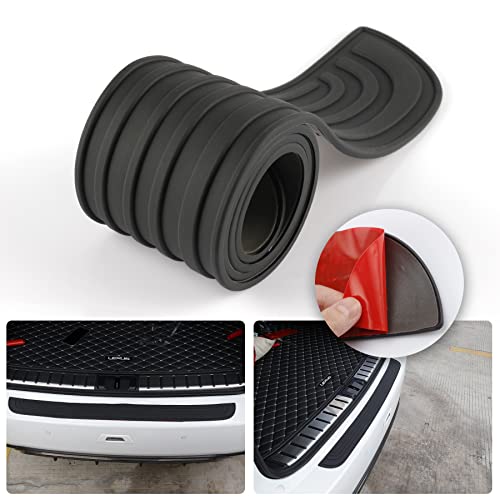 Car Rear Bumper Protector 35.1inch x2.75inch Car/SUV Universal Rubber Anti-Scratch Trunk Exterior Accessories(Black)