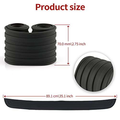 Car Rear Bumper Protector 35.1inch x2.75inch Car/SUV Universal Rubber Anti-Scratch Trunk Exterior Accessories(Black)