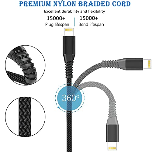 iPhone Charger,Nylon Lightning Cable 2pack, High Speed Data Sync Transfer Cord for iPhone, iPad