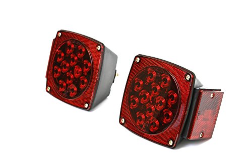 Trailer Light Kit MaxxHaul 70205 - 12V All LED , Left and Right Waterproof Submersible for Trailers, Boat Trailer Truck Marine Camper RV Snowmobile