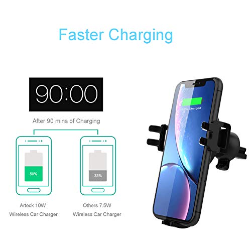10W Wireless Car Charger Mount, Air Vent Universal Phone Holder Fast Charging compatible with iPhone & Samsung Galaxy S Note and Other Cellphone