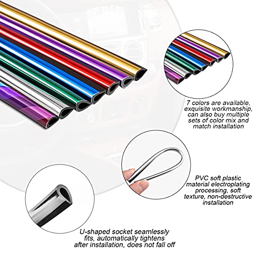 Car Air Conditioner Decoration Strip 8sanlione for Vent Outlet, Universal Waterproof Bendable Air Vent Outlet Trim Decoration (20 Pieces)