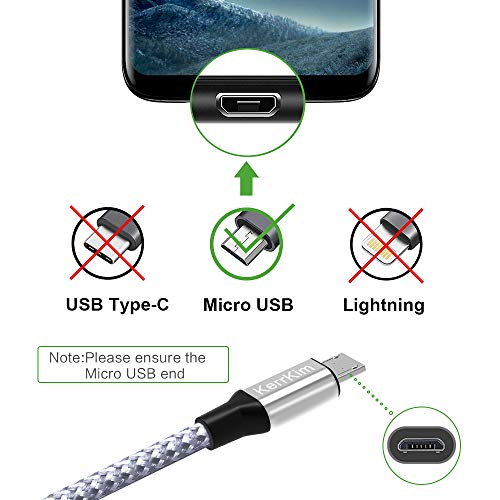 Micro USB Cable, 2 Pack 6Ft Nylon Braided Data Sync Transfer Cord Android Charger For Samsung Galaxy S7 Edge Camera Xbox