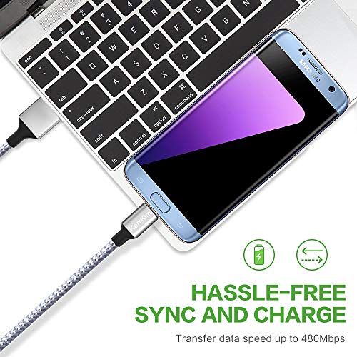 Micro USB Cable, 2 Pack 6Ft Nylon Braided Data Sync Transfer Cord Android Charger For Samsung Galaxy S7 Edge Camera Xbox