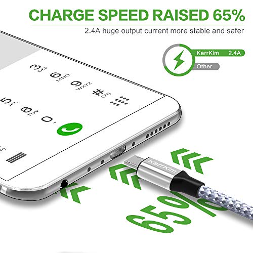 Micro USB Cable, 2 Pack 6Ft Nylon Braided Data Sync Transfer Cord Android Charger For Samsung Galaxy S7 Edge Camera Xbox