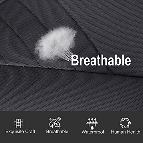 Car Seat Cover Premium PU - Front Seat Protector Works with 95 % of Vehicles - Padded, Anti-Slip, Full Wrapping Edge - (Dimensions: 21'' x 20.5'') - 1 Piece, Black
