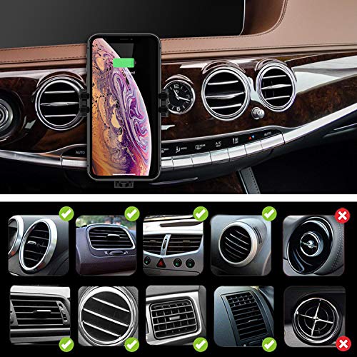 10W Wireless Car Charger Mount, Air Vent Universal Phone Holder Fast Charging compatible with iPhone & Samsung Galaxy S Note and Other Cellphone