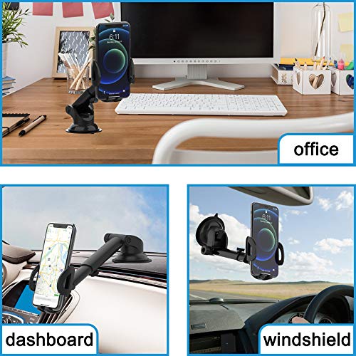 Cup Phone Holder- Car Phone Holder Mount for Car Dashboard Windshield, Sturdy Cup Holder Phone Mount Fit with All Mobile Phones