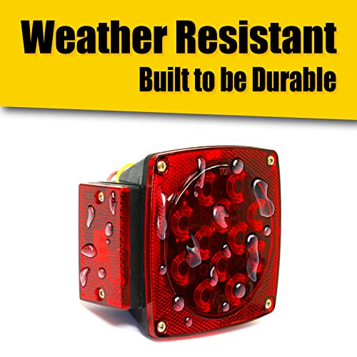 Trailer Light Kit MaxxHaul 70205 - 12V All LED , Left and Right Waterproof Submersible for Trailers, Boat Trailer Truck Marine Camper RV Snowmobile