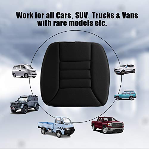 Car Seat Cushion with 1.2inch Comfort Memory Foam, Seat Cushion for Car and Office Chair (Black)
