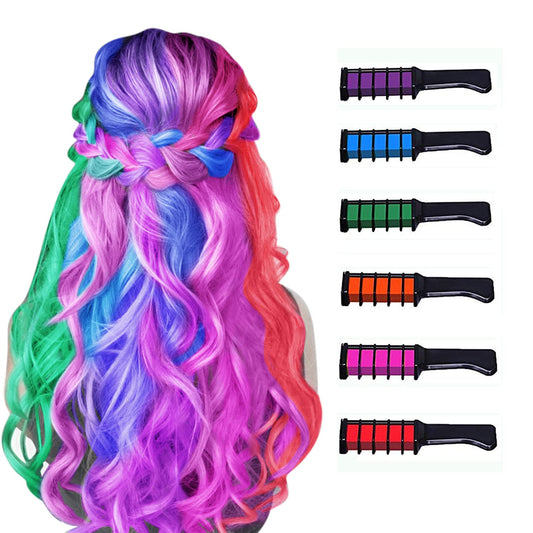 New Hair Chalk Comb Temporary Hair Color Dye for Girls Kids, Washable Hair Chalk