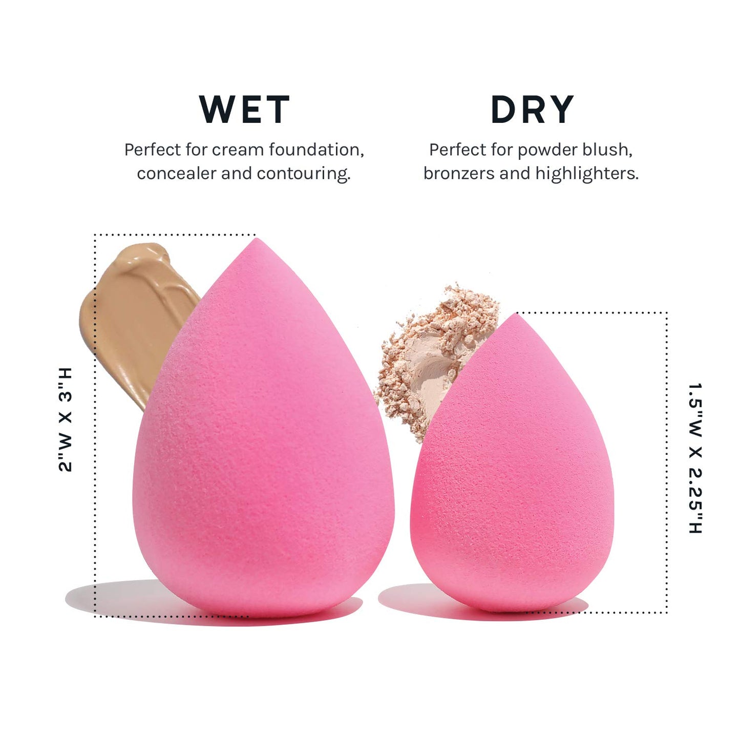Studio Collection Makeup Sponge Set Makeup Blender Latex Free, Makeup Blender For Powder Cream and Liquid