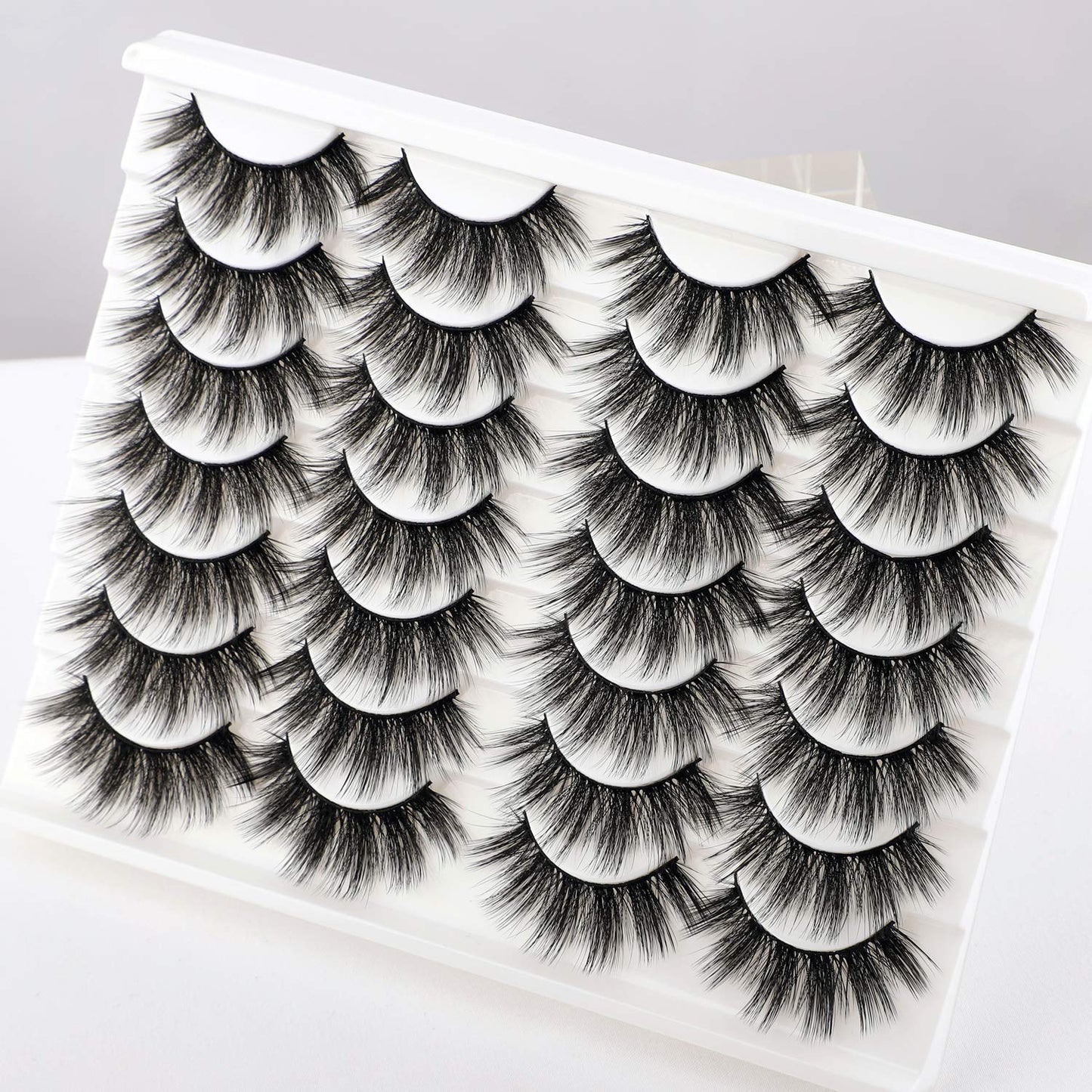 Newcally Lashes False Eyelashes Dramatic 20MM Faux Mink Lashes Pack 14 Pairs Wispy Long Thick Fluffy Strip Eye Lashes
