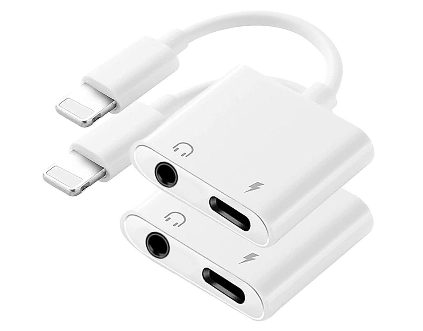 iPhone Headphones Adapter,2 in 1 Lightning to 3.5 mm Headphone Jack Aux ,Dual Ports Dongle Charger