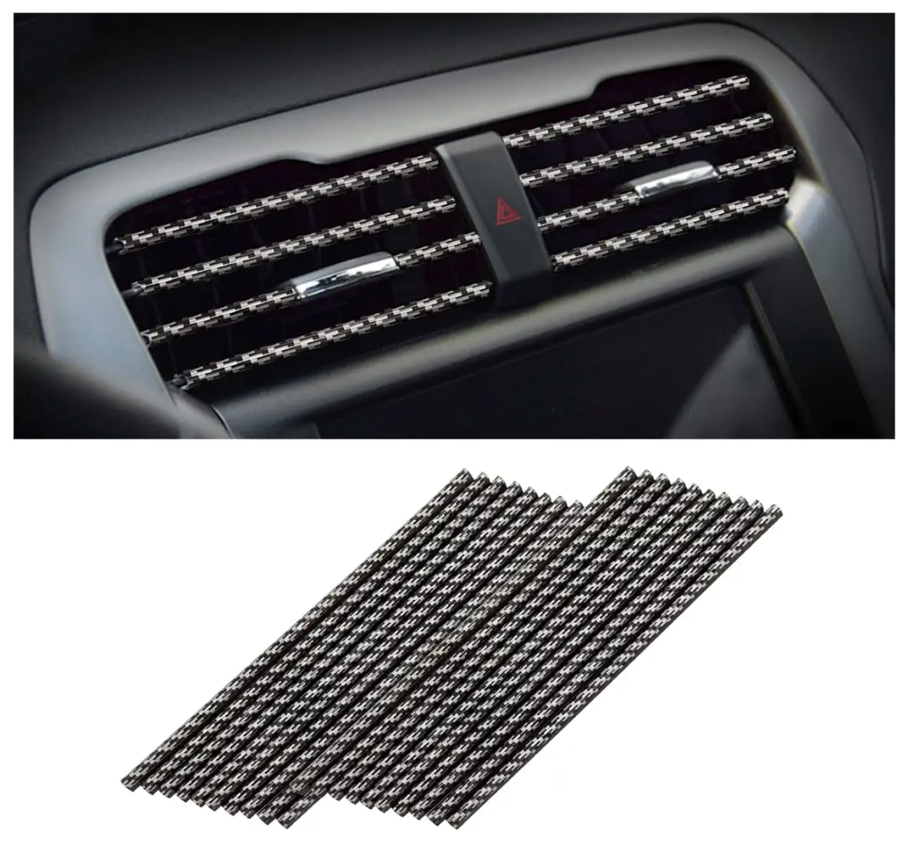 Car Air Conditioner Decoration Strip 8sanlione for Vent Outlet, Universal Waterproof Bendable Air Vent Outlet Trim Decoration (20 Pieces)
