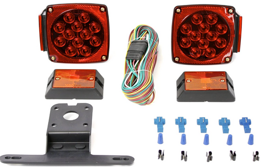 Trailer Light Kit MaxxHaul 70205 - 12V All LED , Left and Right Waterproof Submersible for Trailers, Boat Trailer Truck Marine Camper RV Snowmobile