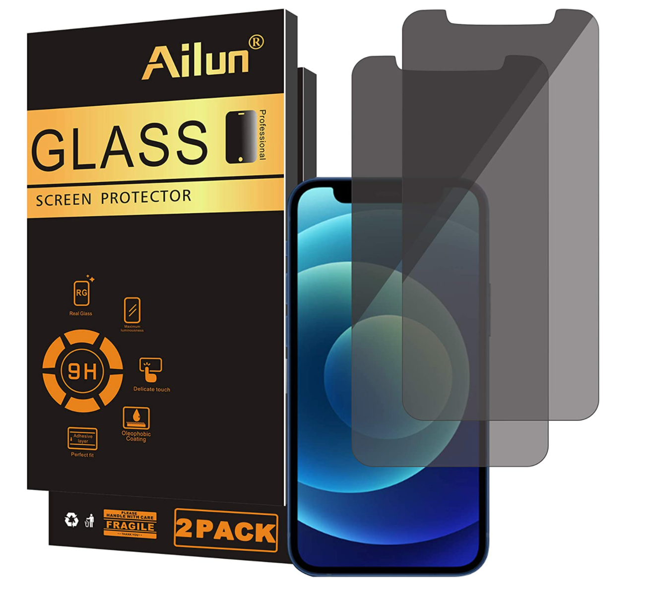 Privacy Screen Protector for iPhone 12/12 Pro 12 ProMax Mini 6.1'' Anti Spy Tempered Glass