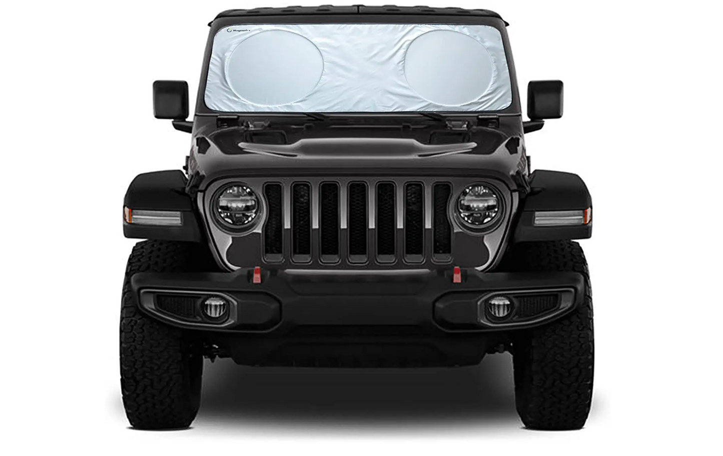 Car Windshield Sunshade Magnelex with Bonus Steering Wheel Cover Sun Shade. Reflective Polyester Blocks Heat and Sun. Foldable Sun Shield That Keeps Your Vehicle Cool (Large 63 x 33.8 in)