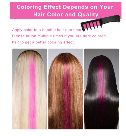 New Hair Chalk Comb Temporary Hair Color Dye for Girls Kids, Washable Hair Chalk