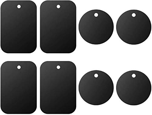 Metal Plate 8 Pack for Magnetic Phone Car Mount Holder For Magnetic Mount- Round & Rectangle