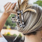 Magicsky 4PCS Hair Claw Clips, Acrylic Hair Banana Barrettes, Celluloid French Butterfly Jaw Clips,Tortoise Shell Grip Pin Teeth Clamp -Leopard print Stylish Hair Accessories for Women Girls,Long Size