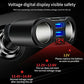 USB Car Charger Splitter Adapter, 2 Socket Lighter Multi Power Outlet with LED Voltmeter