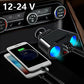 USB Car Charger Splitter Adapter, 2 Socket Lighter Multi Power Outlet with LED Voltmeter