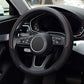Steering Wheel Cover, Universal 15 inch, Microfiber Leather Viscose, Breathable, Anti-Slip,Warm in Winter and Cool in Summer, Black