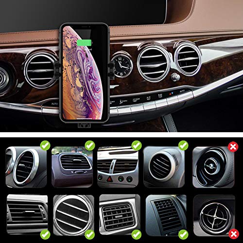 10W Wireless Car Charger Mount, Air Vent Universal Phone  Holder Fast Charging compatible with iPhone & Samsung Galaxy S Note and Other Cellphone