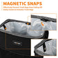 Car Trash Can with Lid and Storage Pockets, 100% Leak-Proof , Waterproof Car Garbage Can, Multipurpose Trash Bin for Car - Black