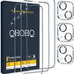 Screen Protector QHOHQ 3 Pack  Designed for iPhone 13 6.1 Inch with 3 Pack Tempered Glass Camera Lens Protector, Ultra HD