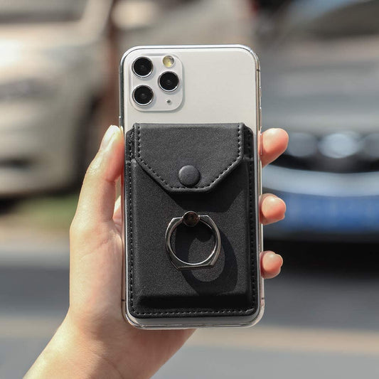 Ring Stand Stick on Wallet Cell Phone Slim Leather Wallet,YUNCE