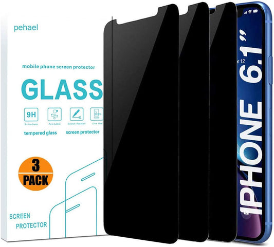 Privacy Screen Protector [3 Pack]  for iPhone 11/iPhone XR Anti-Spy Tempered Glass Film Upgrade 9H