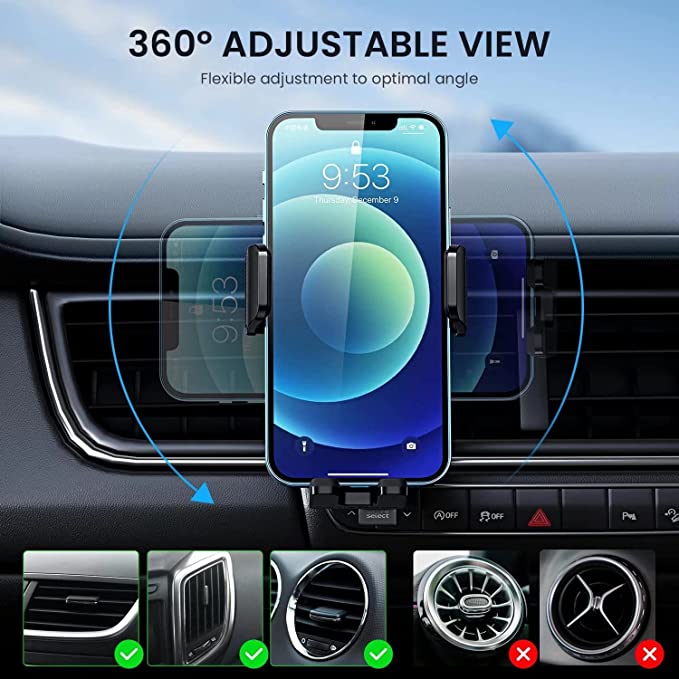 Cell Phone Holder Qifutan Phone Mount for Car Vent [2022 Upgraded Clip] Car Hands Free Cradle