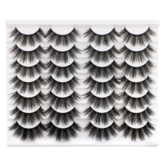 Newcally Lashes False Eyelashes Dramatic 20MM Faux Mink Lashes Pack 14 Pairs Wispy Long Thick Fluffy Strip Eye Lashes