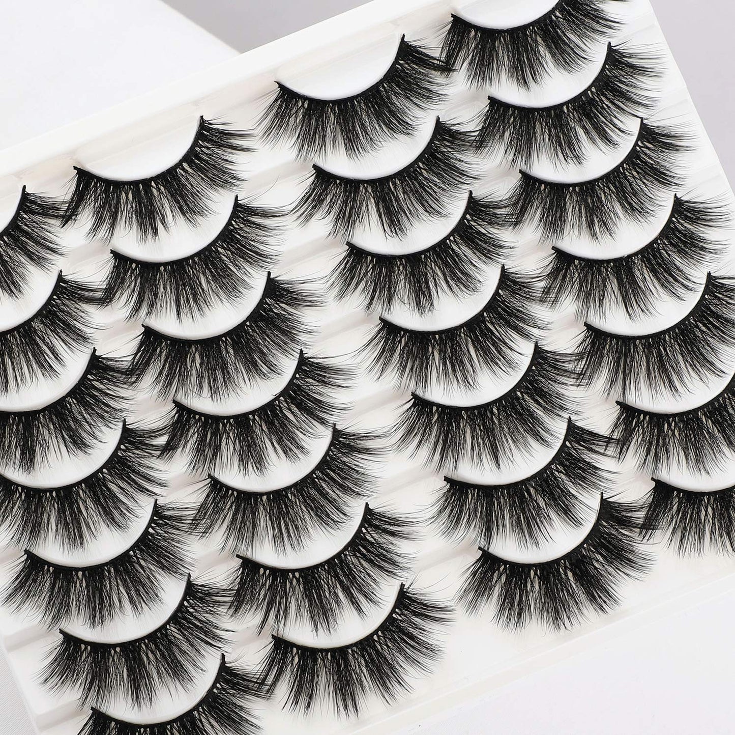Newcally Lashes False Eyelashes Dramatic 20MM Faux Mink Lashes Pack 14 Pairs Wispy Long Thick Fluffy Strip Eye Lashes