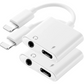 iPhone Headphones Adapter,2 in 1 Lightning to 3.5 mm Headphone Jack Aux  ,Dual Ports Dongle Charger