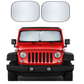Car Windshield Sun Shade 2-Piece | Durable 230T Polyester Sun Shield for Front Window Blocks UV Rays | Foldable Automotive Interior Accessories for Sun Protection | Small (23.5 x 29 inches)