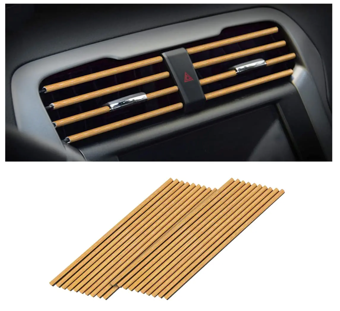 Car Air Conditioner Decoration Strip 8sanlione for Vent Outlet, Universal Waterproof Bendable Air Vent Outlet Trim Decoration (20 Pieces)