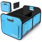 Car Trunk Organizer, Car Storage, Reinforced Handles, Collapsible Multi-Compartment Car Organizers, Foldable and Waterproof, 600D Oxford Polyester, Suitable for Any Car, SUV, Mini-Van, Black