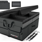Car Trunk Organizer, Collapsible Multi Compartment Car Organizer, SUV Trunk Organizer, Non Slip Bottom, Adjustable Securing Straps, Foldable Cover (Black, Standard Size)
