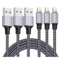 iPhone Charger 6ft/10ft 3Pack Lightning Cable,Nylon Braided High Speed Data Sync Transfer For iPhone iPad iPod