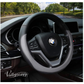 Microfiber Leather Steering Wheel Cover Universal 15 inch (Black)
