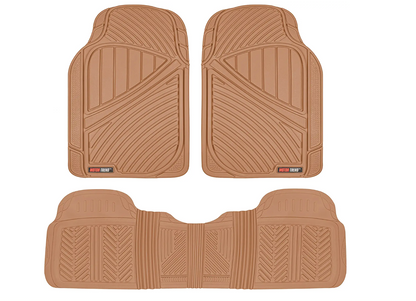 Performance All Weather Rubber Car Floor Mats - 3 Piece Floor Mats Automotive Liners for Cars Truck SUV, Heavy-Duty Waterproof (Black)